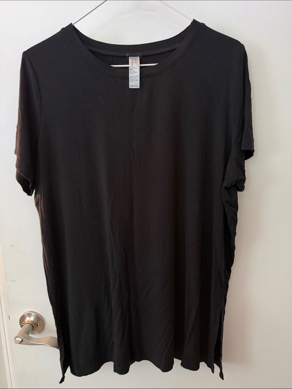 SPANX Rayon-Blend Black Crew Neck T-Shirt